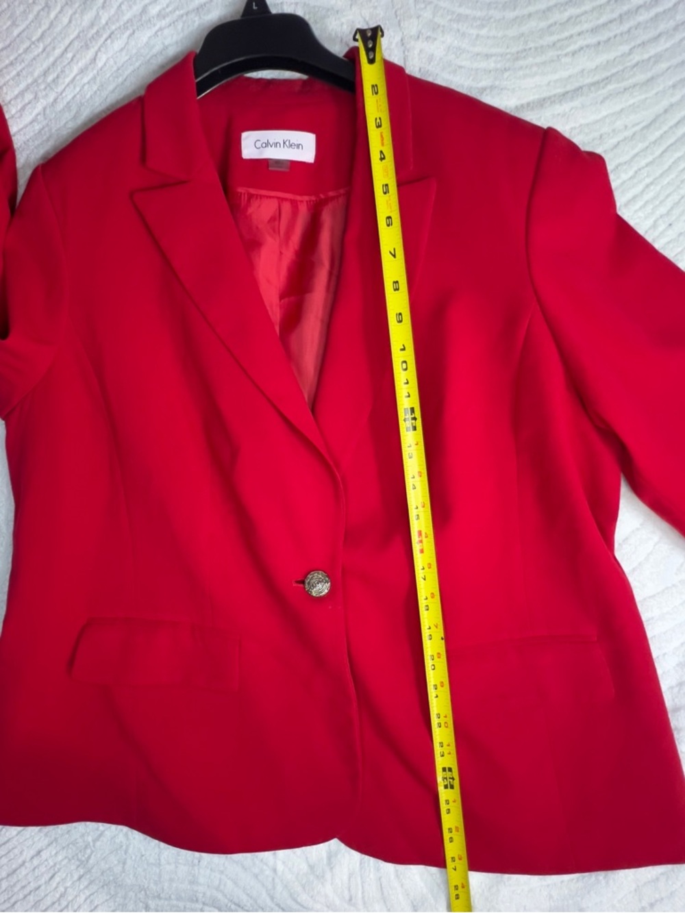 Calvin Klein Bright Red Single-Button Blazer - Picture 6 of 7